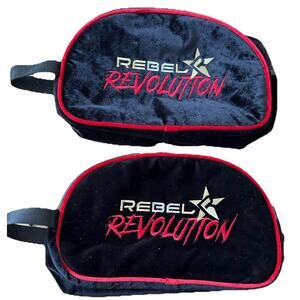 2* NEW Rebel Revolution Shoe Bag Black Velvet Red Retro Cheer Tennis Vacation